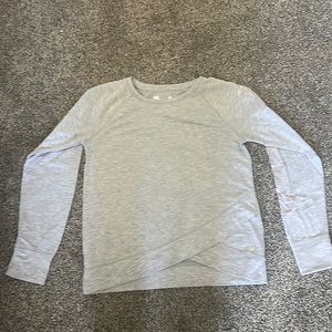 Grey long sleeve shirt, girls MED 10/12